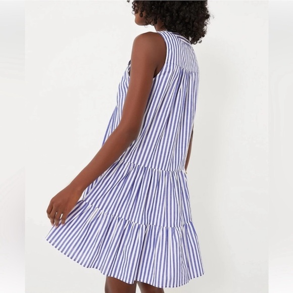 Pomander Place Kenzo Blue and White Striped Poplin Dress Size XL - Picture 2 of 12